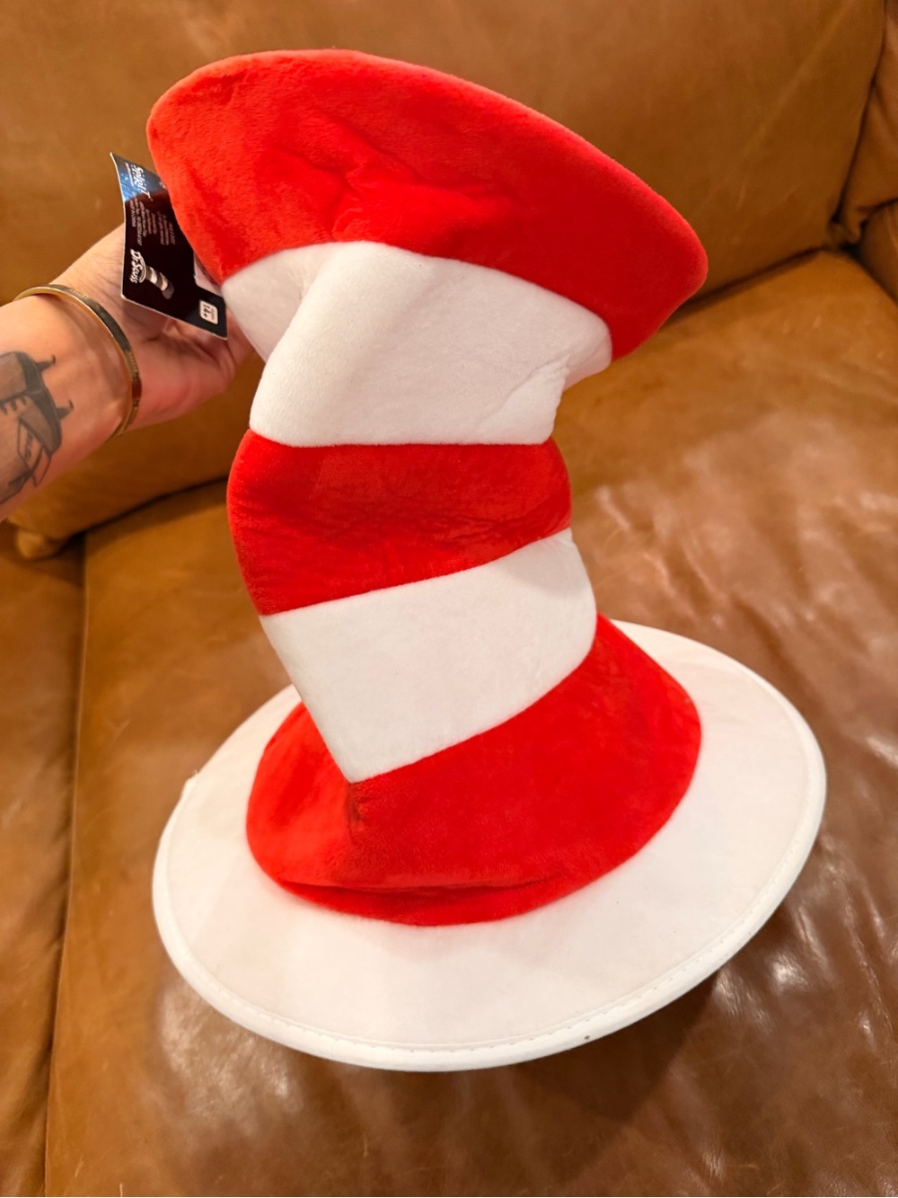 Cat in the Hat Red and White Striped Plush Top Hat